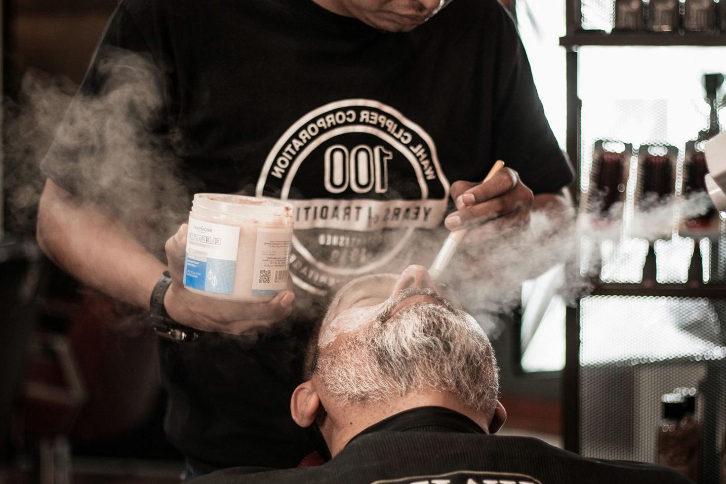 Barber at work